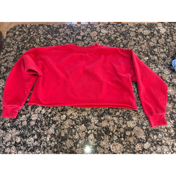 Disney Red Mickey Mouse Cropped Sweatshirt - Picture 2 of 4